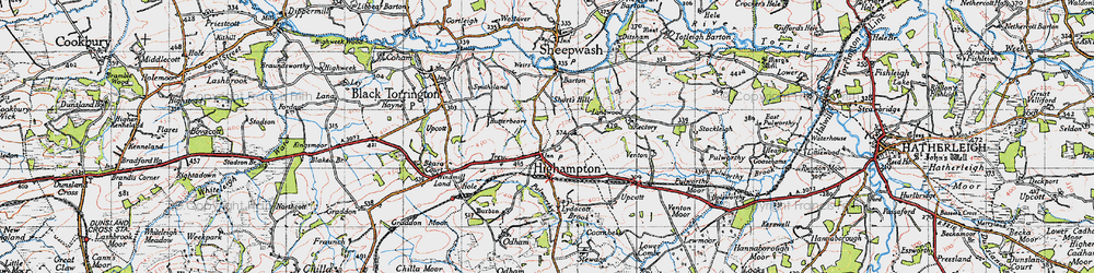 Old map of Highampton in 1946