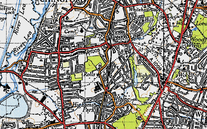 Old map of Highams Park in 1946