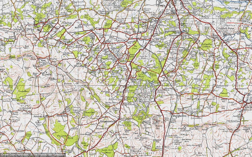 Old Map of Highclere, 1945 in 1945