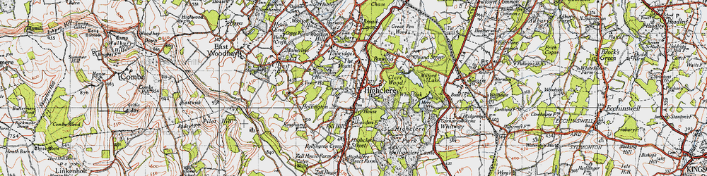 Old map of Highclere in 1945