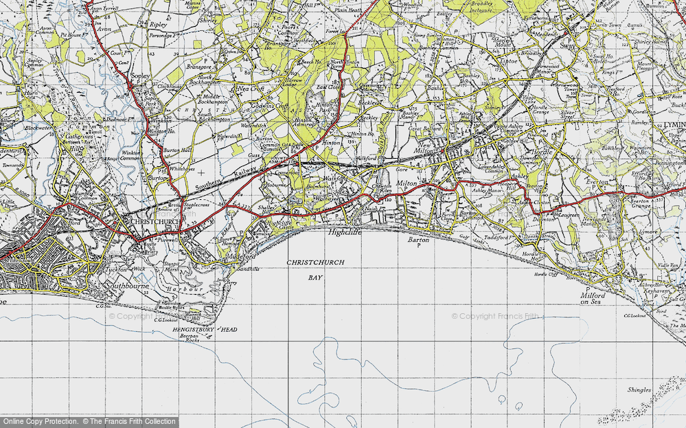 Old Map of Highcliffe, 1940 in 1940