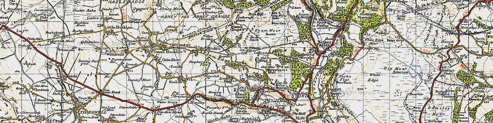Old map of Stanage in 1947