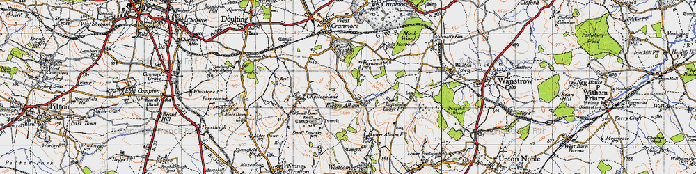 Old map of Higher Alham in 1946
