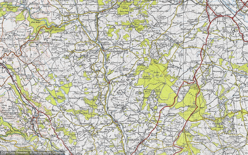 Old Map of Higher Ashton, 1946 in 1946