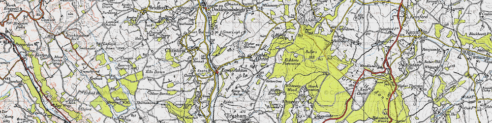 Old map of Higher Ashton in 1946