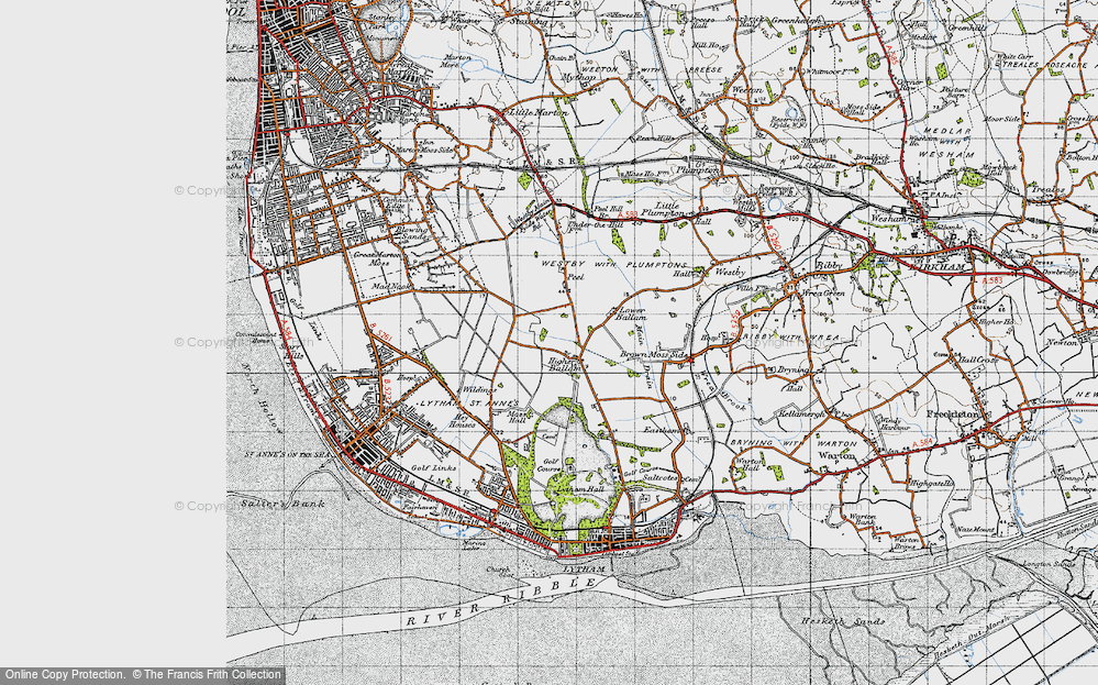 Old Map of Higher Ballam, 1947 in 1947