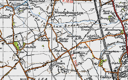 Old map of Higher Bartle in 1947