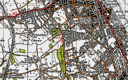 Old map of Higher Bebington in 1947