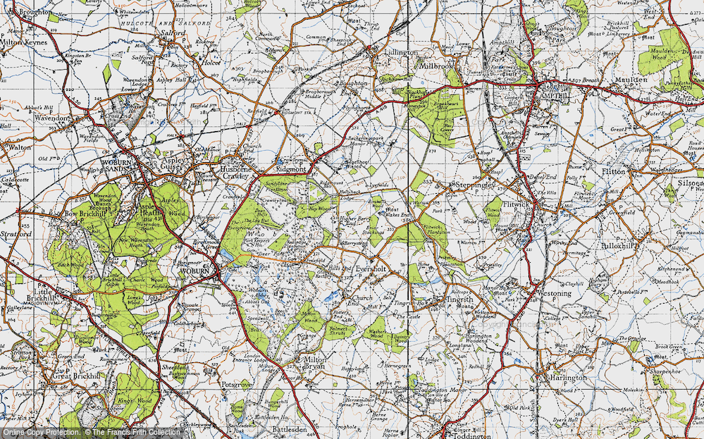 Old Map of Historic Map covering Briar Stockings in 1946