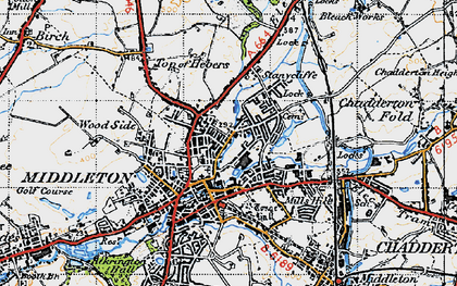 Old map of Higher Boarshaw in 1947