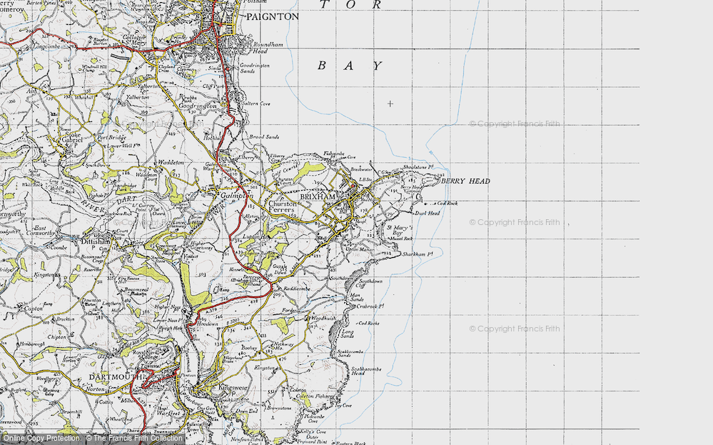 Old Map of Higher Brixham, 1946 in 1946