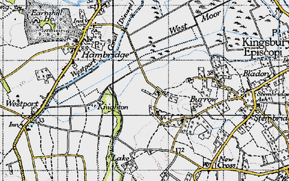 Old map of Higher Burrow in 1945