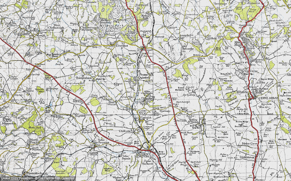 Old Map of Higher Chalmington, 1945 in 1945