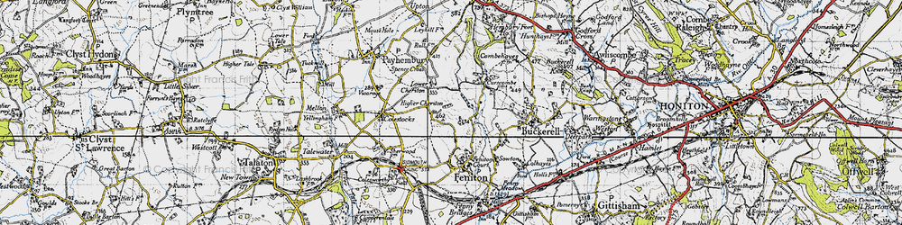 Old map of Higher Cheriton in 1946
