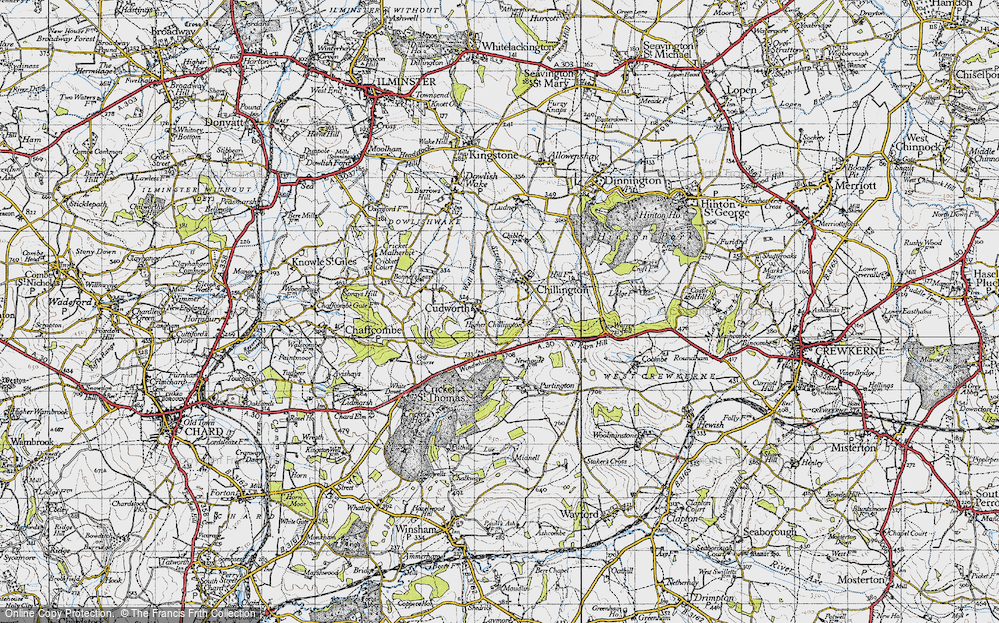 Old Map of Higher Chillington, 1945 in 1945