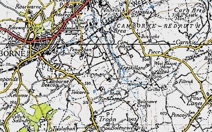 Old map of Higher Condurrow in 1946