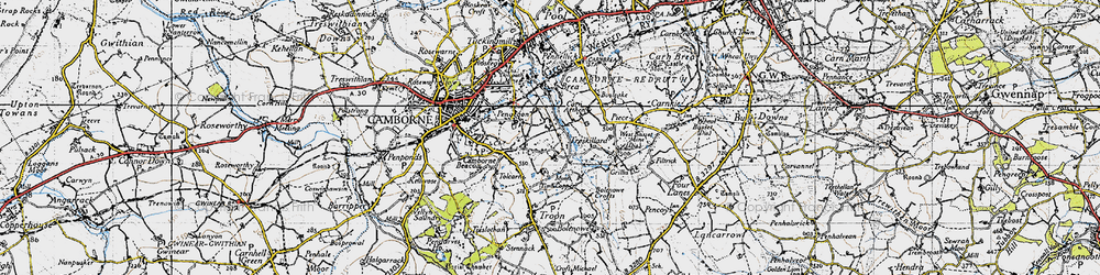 Old map of Higher Condurrow in 1946