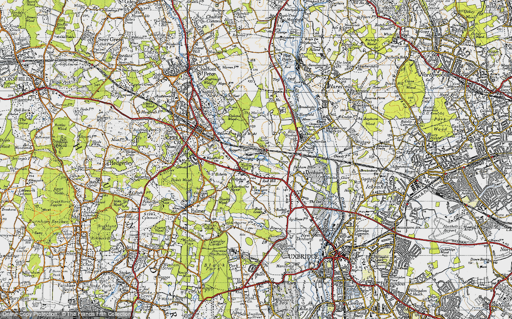 Old Map of Higher Denham, 1945 in 1945