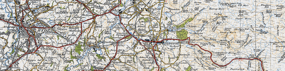 Old map of Higher Dinting in 1947