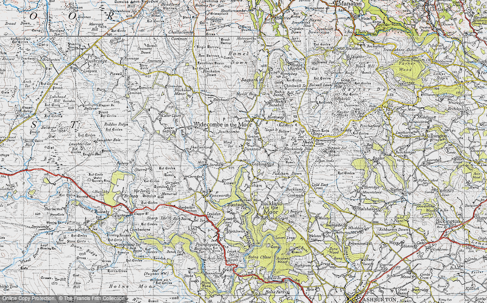 Old Map of Higher Dunstone, 1946 in 1946