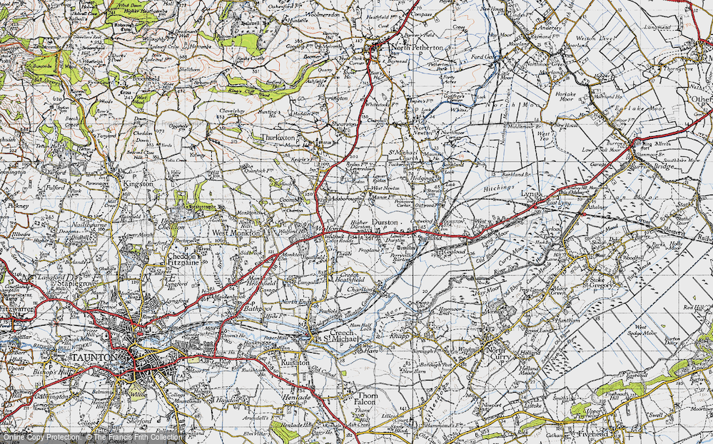 Old Map of Higher Durston, 1946 in 1946
