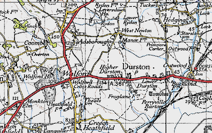Old map of Higher Durston in 1946