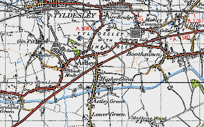 Old map of Higher Green in 1947