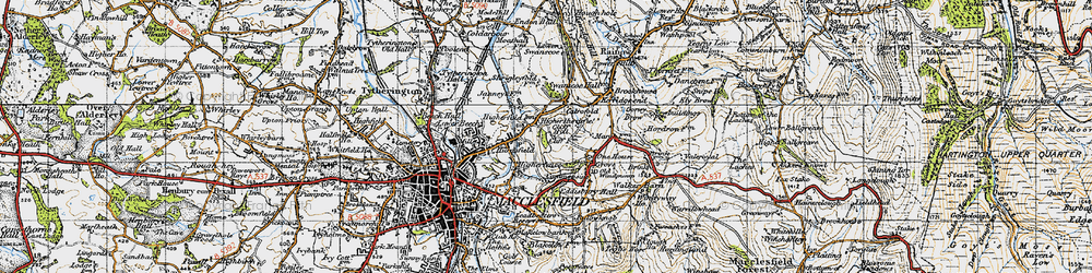 Old map of Eddisbury Hall in 1947