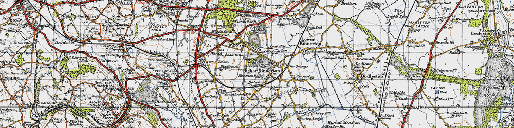 Old map of Higher Kinnerton in 1947