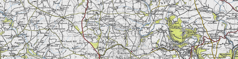 Old map of Higher Land in 1946