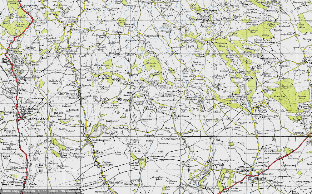 Old Map of Higher Melcombe, 1945 in 1945