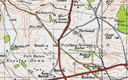 Old map of Bockerly Hill in 1946
