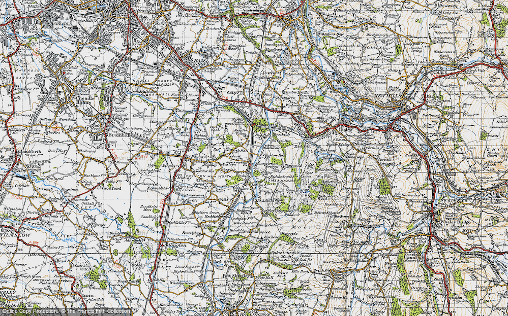 Old Map of Higher Poynton, 1947 in 1947
