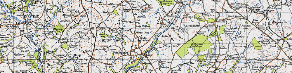 Old map of Berrington in 1946