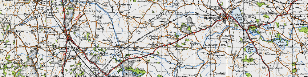 Old map of Higher Ridge in 1947