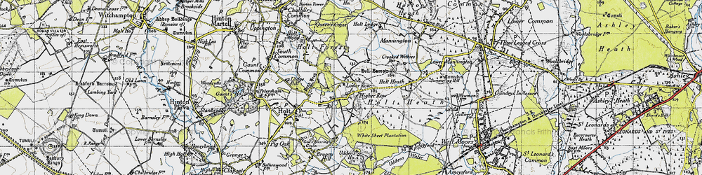 Old map of Higher Row in 1940