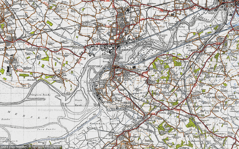 Old Map of Higher Runcorn, 1947 in 1947