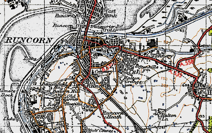 Old map of Higher Runcorn in 1947
