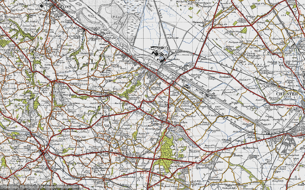Old Map of Higher Shotton, 1947 in 1947