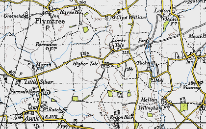 Old map of Higher Tale in 1946