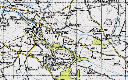 Old map of Higher Tolcarne in 1946