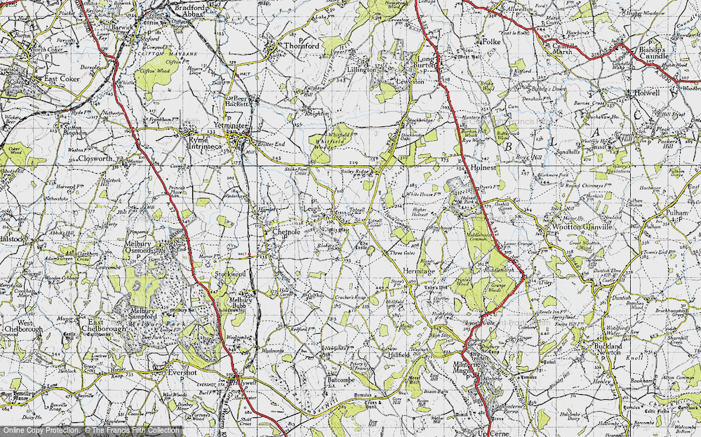 Old Map of Historic Map covering Stockbridge Oak in 1945