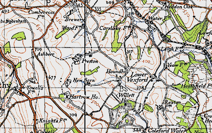 Old map of Higher Vexford in 1946