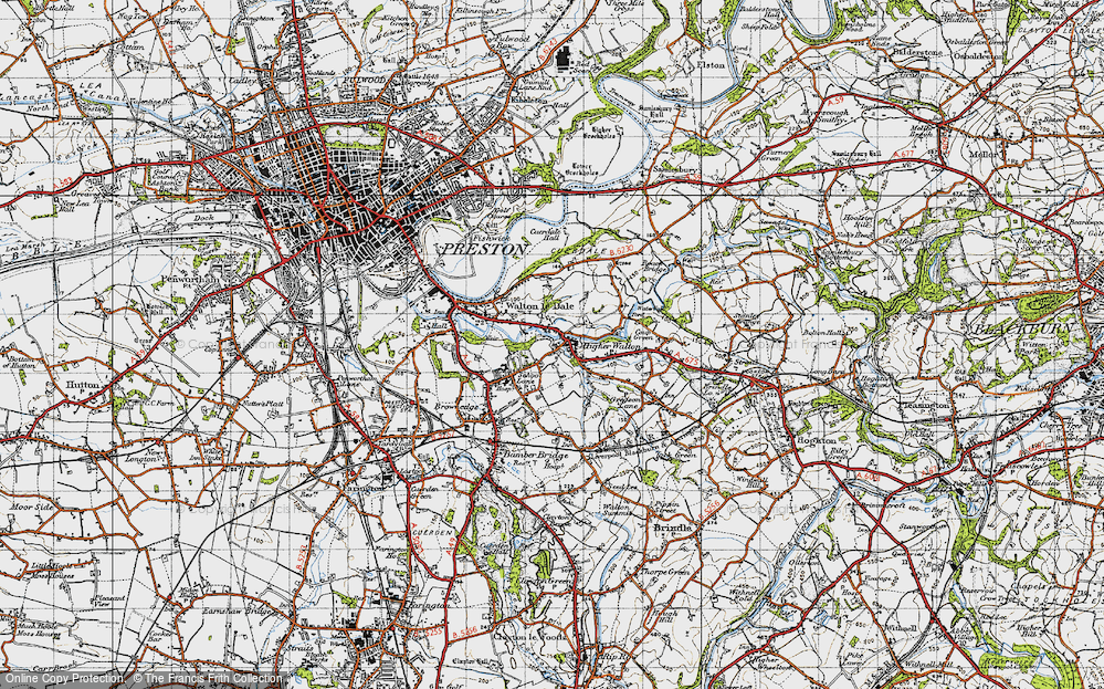 Old Map of Higher Walton, 1947 in 1947