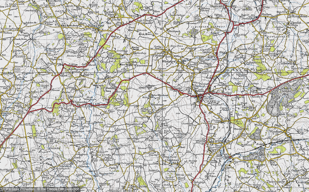 Old Map of Higher Wambrook, 1945 in 1945