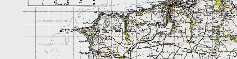 Old map of Bull Point in 1946