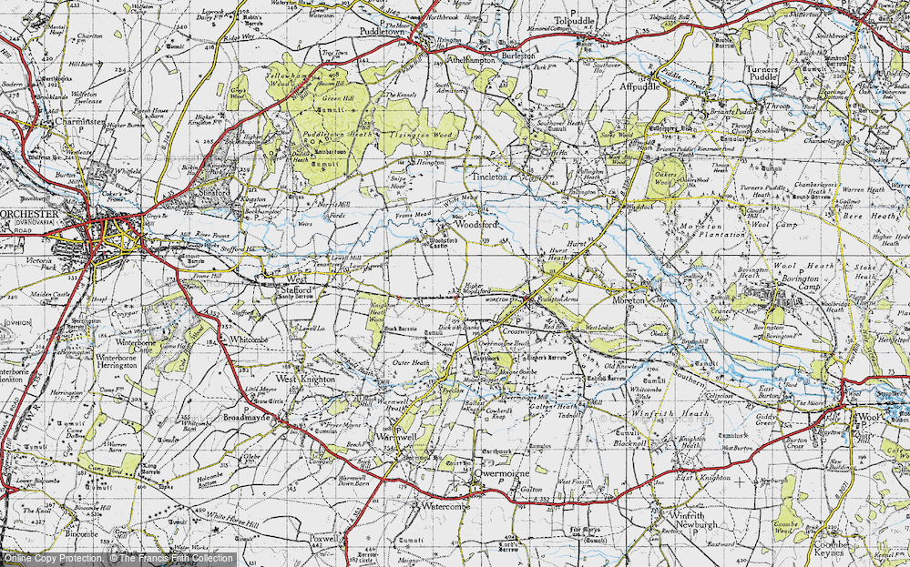 Old Map of Higher Woodsford, 1945 in 1945