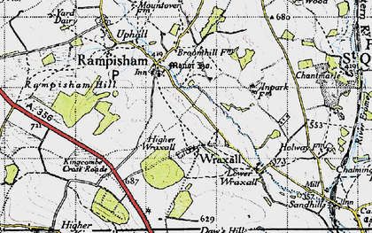 Old map of Higher Wraxall in 1945