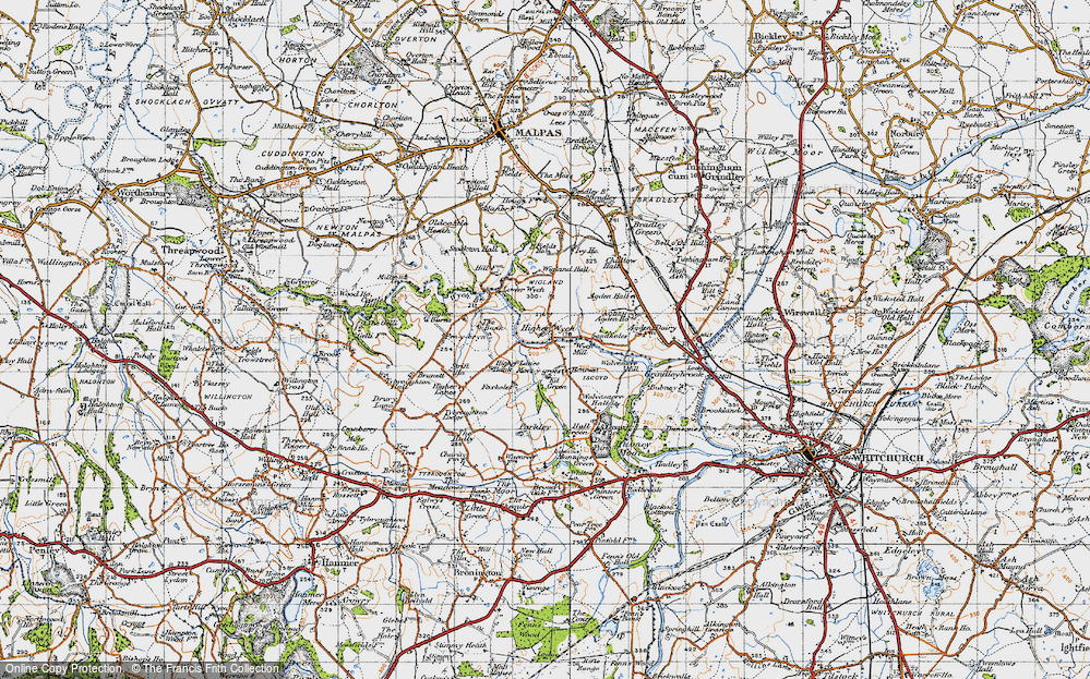 Old Map of Higher Wych, 1947 in 1947