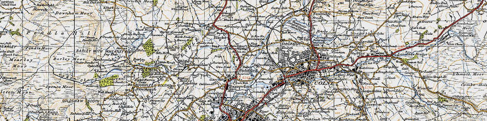 Old map of Barrowford Lock Ho in 1947